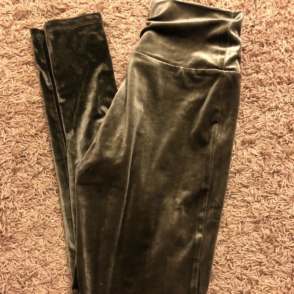 Velvet high waisted leggings